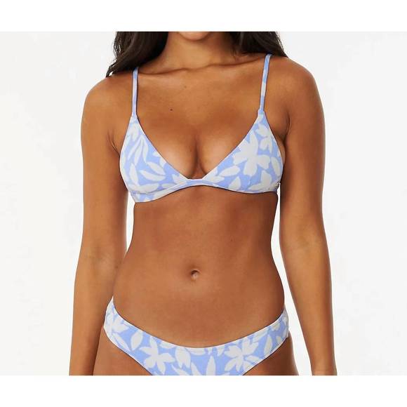 NEW RIP CURL holiday tropics tri top in mid blue - Picture 3 of 5